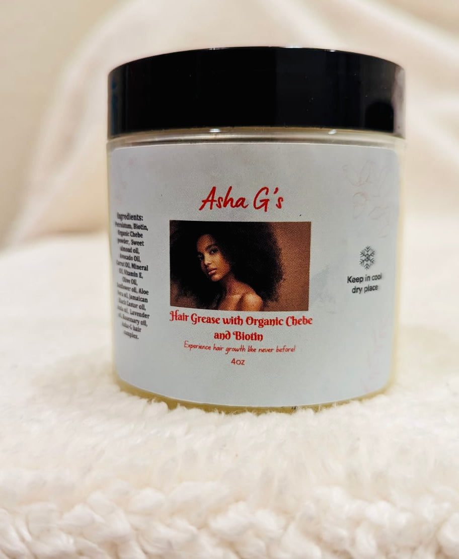 Asha G's Organic Chebe and Biotin Hair Grease - 4oz